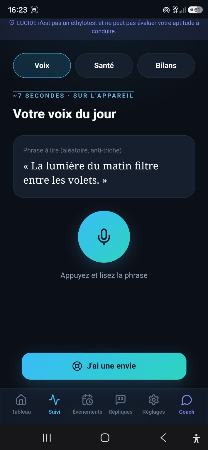 Lucide voice check-in